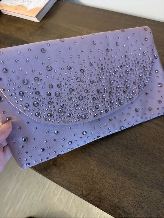 Handbags - Elegant Lilac Crystal-Embellished Clutch